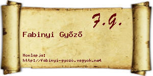 Fabinyi Győző névjegykártya